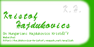 kristof hajdukovics business card